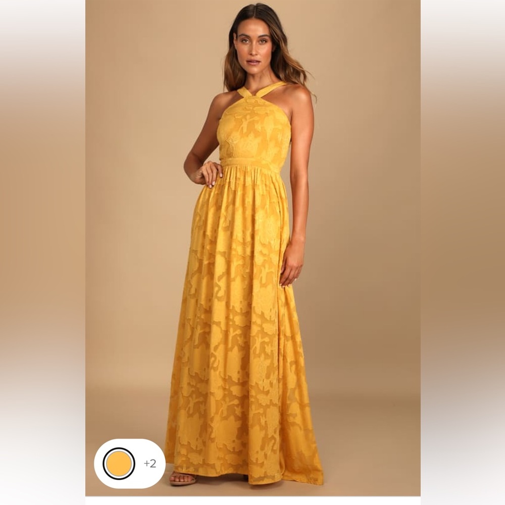 Lulus Marigold Floral Maxi Dress